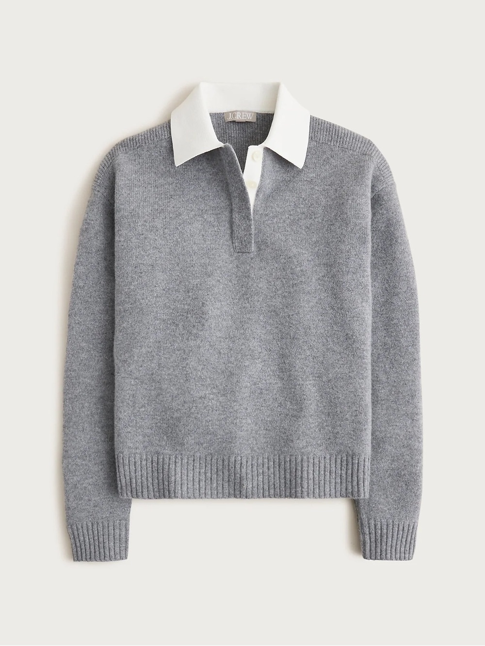 🩶 J. Crew Vintage Wool Relaxed Polo-Sweater